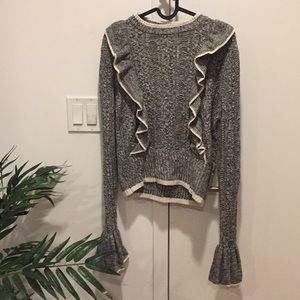 HM knit ruffle sweater with ruffle sleeve sz 6